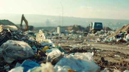 Fototapeta premium Trash filling a public dump