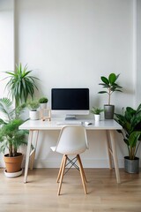 Workspace with laptop and coffee cup