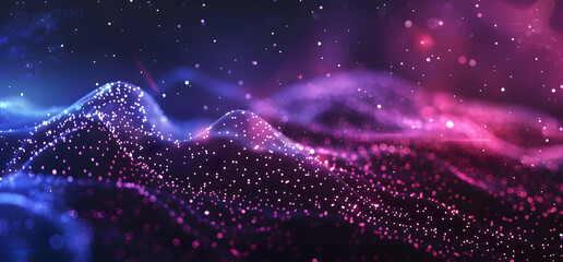 very fine and intricate network represented by lines and dots, over a space like a galaxy designer 