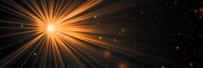 Fototapeta premium Abstract background in black and orange with a sunburst effect