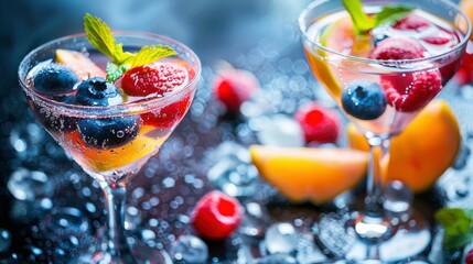 Luxurious Fruit Cocktails Adding A Touch Of Elegance To The Celebration