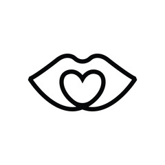 Love lips logo icon vector