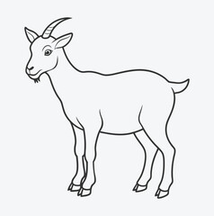 Majestic Goat Line Art Vector, Perfect for Your Creative Projects