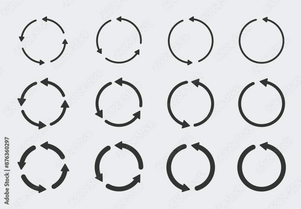 Poster reload, rotate, refresh symbols. circle arrows icon set. easy editable vector design.