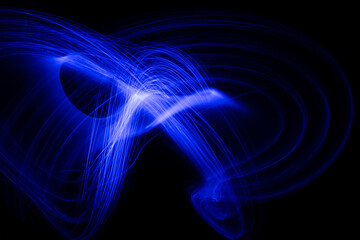 blue lines of light in the dark