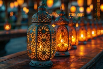 A collection of beautifully designed candles and lanterns glowing softly, creating a warm and inviting ambiance for diwali 