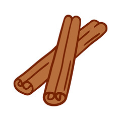 Cinnamon sticks illustration. Delicious traditional tasty spice.