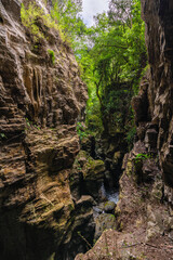 Marvelous scenery at the Grotte del Bussento WWF Oasis, near Morigerati. Cilento, Campania, Italy.