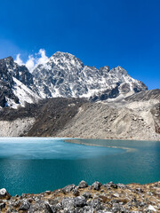 frozen gokyo lake and mountain panorama in himalayas © Daniel