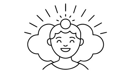 A woman with a strong and happy mind.