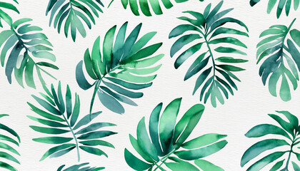 tropical green palm tree leaves wallpaper