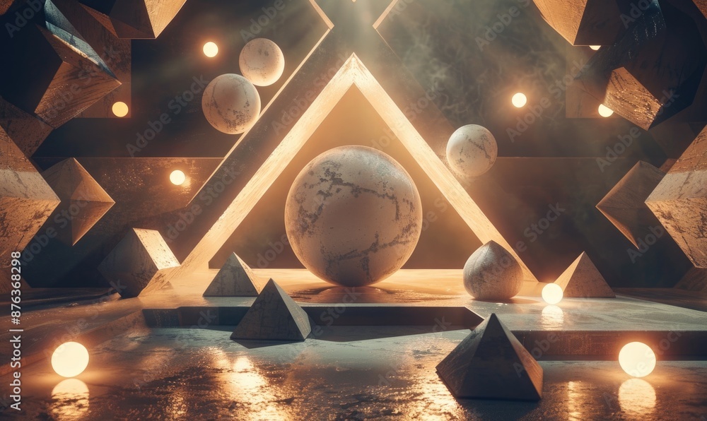 Poster abstract background with geometric composition