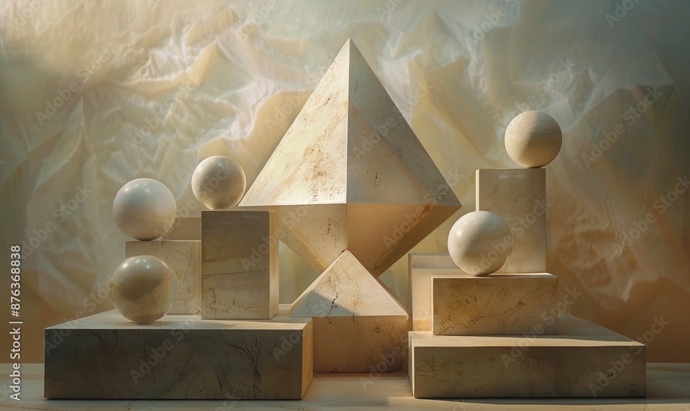 Poster abstract geometry composition, abstract background