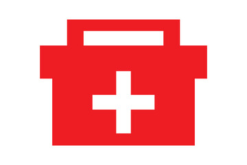 Fototapeta premium First aid bag icon set in two styles . Medical bag icon vector . Ambulance case symbol