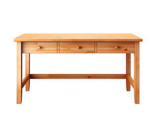 Fototapeta premium Wooden Desk With Drawer isolated on transparent background