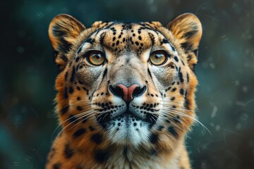 Fototapeta premium Face portrait of snow leopard - Irbis (Panthera uncia)