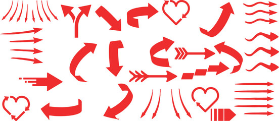 Set of arrows. Vector set of various black arrows.