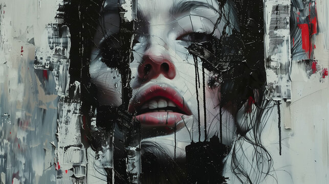 Painting of a woman's face