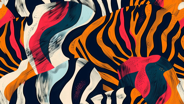 Minimalist animal pattern. Creative abstract fauna print in vivid colors