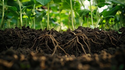 Fototapeta premium A close up of the roots of a plant