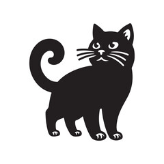 A cat silhouette vector art and illustration