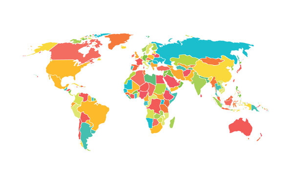 recommend clip art: World map isolated .modern colorful style. for website layouts, background, education, precise, customizable, Travel worldwide, map silhouette backdrop, earth geography, political, reports. 