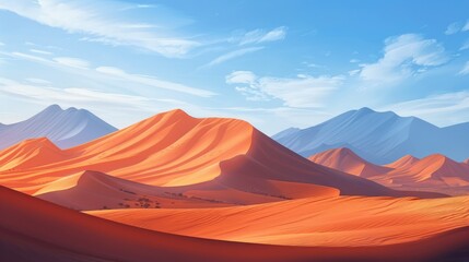 Naklejka premium Desert landscape featuring sand dunes