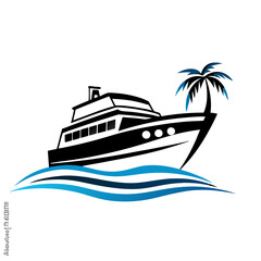 Boat Travel Beach Holiday Logo Vector Perfect Coastal Adventure Design