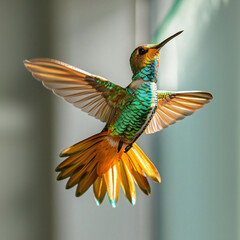 Obraz premium hummingbird fly in blurred background