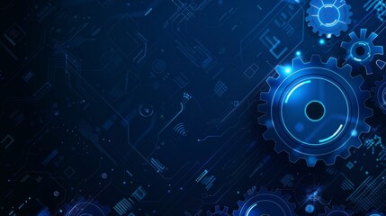 Fototapeta premium A blue background with many gears on it