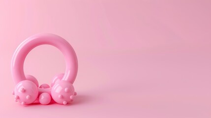 Obraz premium 3D Pink Baby Teething Ring, Perfect For A Joyous Baby Girlýs Birthday Party And Gender Reveal