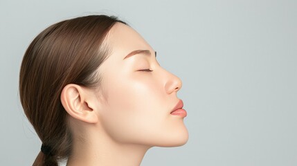 Profile with hydration and protection, realistic, glowing and healthy skin