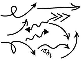 Arrow vector hand-drawn sketch icon set