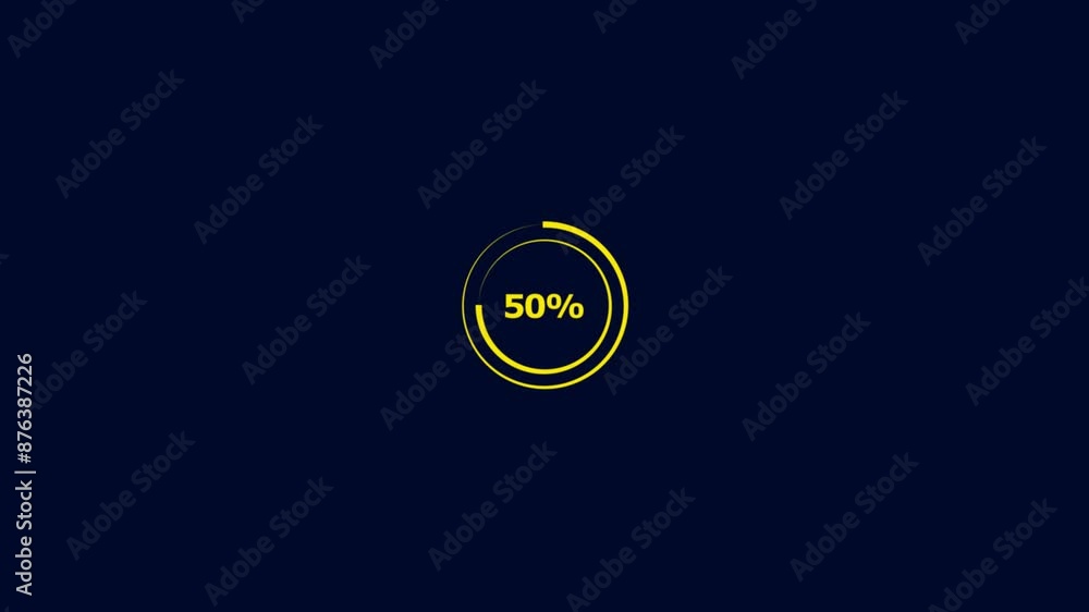 Poster loading icon animation.circle percentage diagrams meter from 0 to 100.