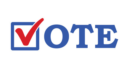 Vote vector illustration with tick icon, elections symbol