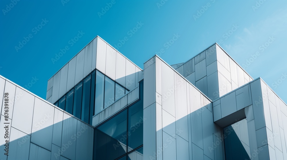 Poster geometric architecture features clean lines, sharp angles, and modern aesthetics with simple eleganc