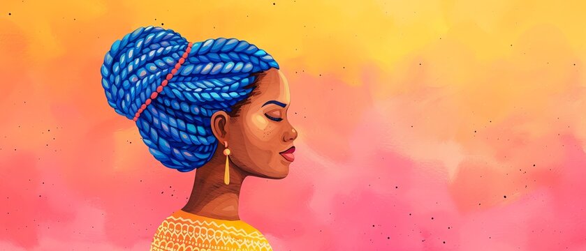 Woman with her hair in box braids, box braids, protective hairstyle