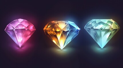 Diamond illustration. Beautiful diamond concept
