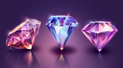 Diamond illustration. Beautiful diamond concept