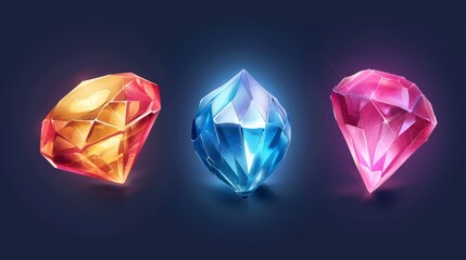 Fototapeta premium Diamond illustration. Beautiful diamond concept