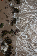 water flowing into the river