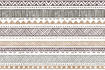 Ethnic vector seamless pattern. Tribal geometric background, traditional craft motif, maya, aztec, mexican ornament. Warm, cozy autumn print