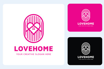 Love Home Logo Design Template