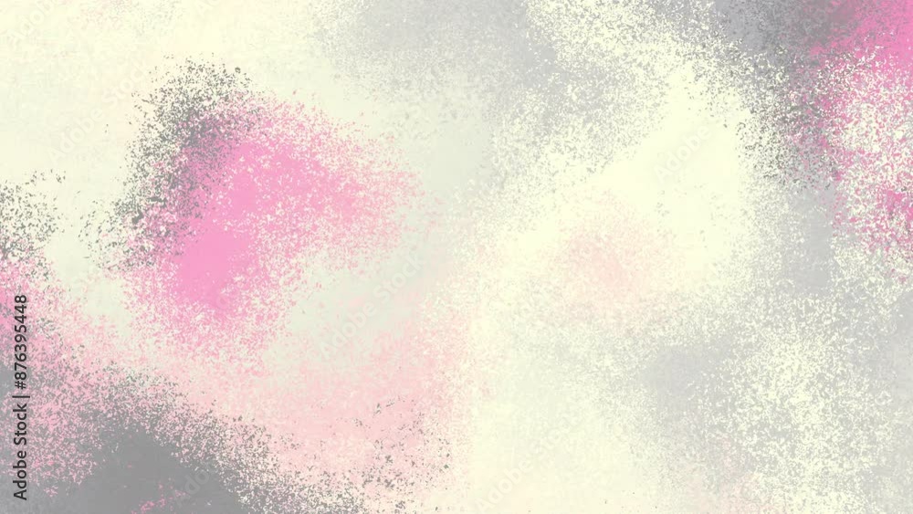Poster Seamless colorful abstract background with rough grain for loop playback. Dynamic bright splash with grainy grains on black abstract background