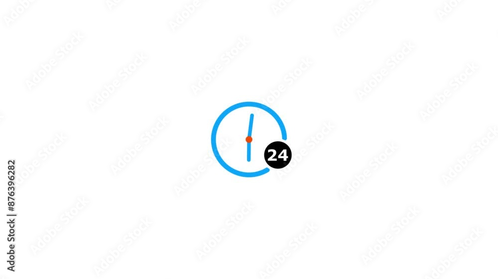 Poster 24 hours timer clock icon.