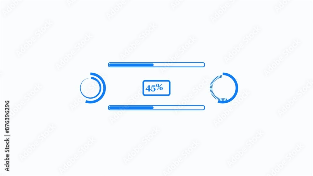Aufkleber futuristic uploading progress bar. digital download progress or status bars.