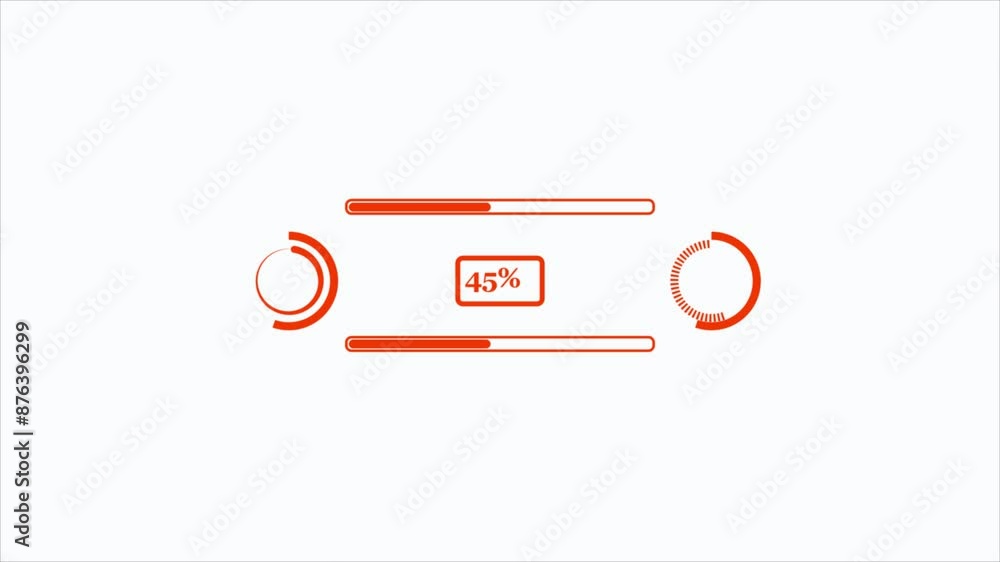 Poster futuristic uploading progress bar. digital download progress or status bars.