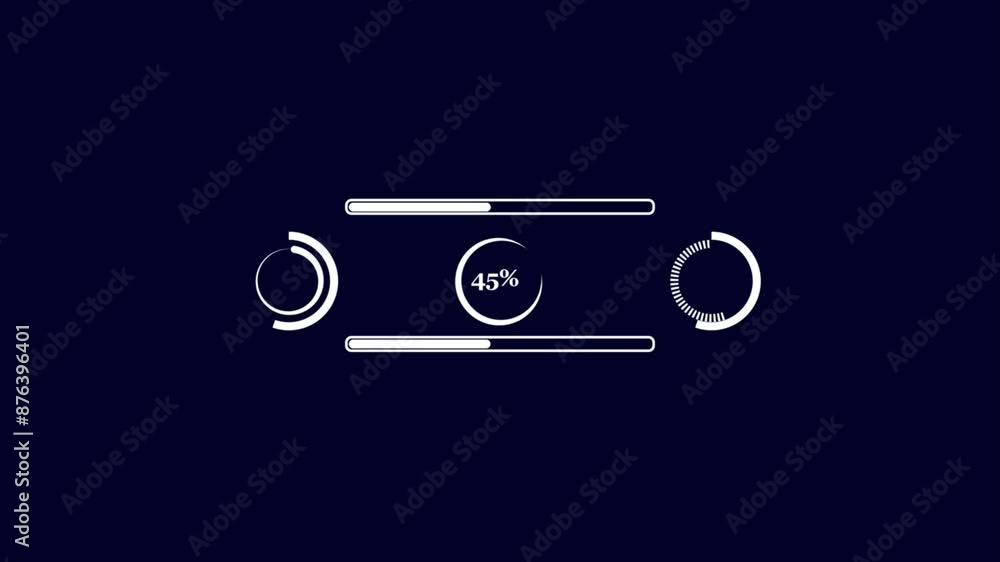 Aufkleber futuristic uploading progress bar. digital download progress or status bars.