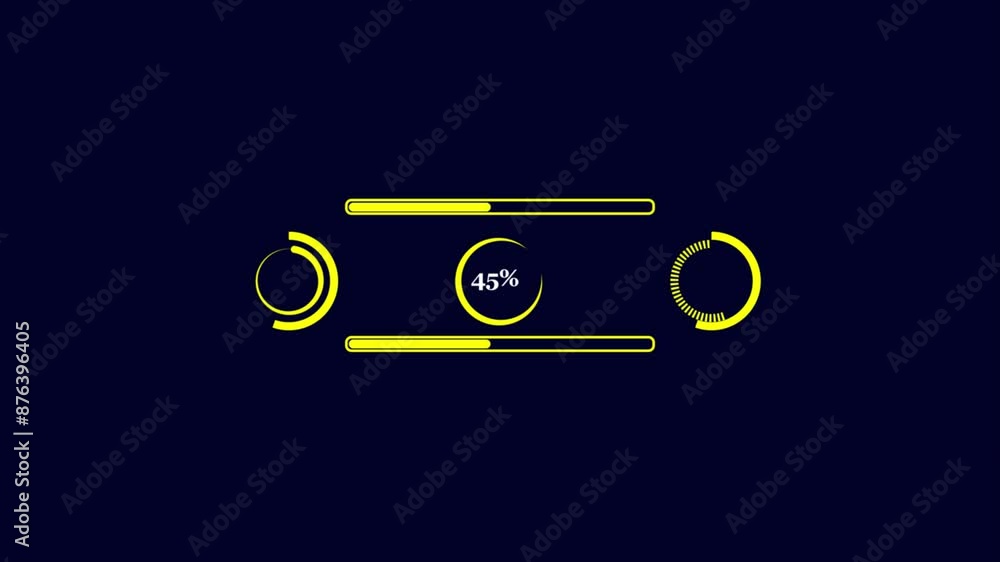 Poster futuristic uploading progress bar. digital download progress or status bars.