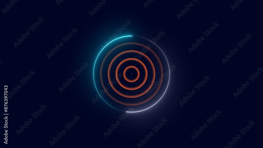 Poster futuristic radio waves animation. searching radar screen animated.
